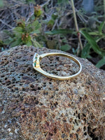platinum& 14k gold two tone emerald & diamond antique ring