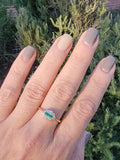 platinum& 14k gold two tone emerald & diamond antique ring
