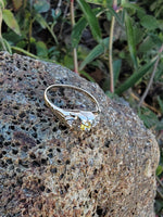 14k gold two tone yellow diamond engagement ring