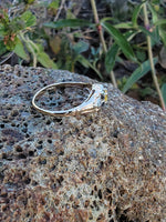 14k gold two tone yellow diamond engagement ring