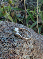 14k gold two tone yellow diamond engagement ring