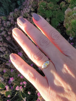14k gold two tone yellow diamond engagement ring