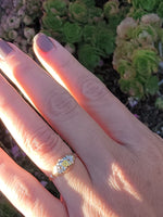 14k gold two tone yellow diamond engagement ring