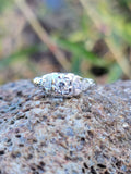 18k white gold diamond Deco diamond vintage ring