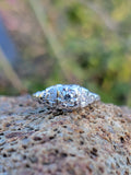 18k white gold diamond Deco diamond vintage ring