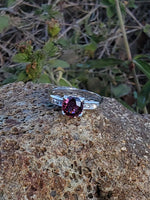 14k white gold pink spinel & diamond estate ring