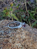 14k white gold pink spinel & diamond estate ring