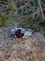 14k white gold pink spinel & diamond estate ring