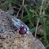 14k white gold pink spinel & diamond estate ring