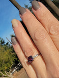 14k white gold pink spinel & diamond estate ring