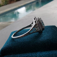 14k white gold Art Deco c.1920's aquamarine ring