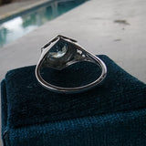 14k white gold Art Deco c.1920's aquamarine ring