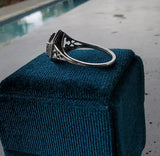 14k white gold Art Deco c.1920's aquamarine ring