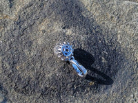 14k gold white gold sapphire & diamond halo necklace pendant