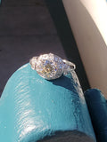 Platinum Art Deco c.1920's European cut diamond antique engagement wedding ring