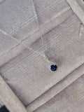 14k gold white gold sapphire & diamond halo necklace pendant