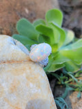 Platinum opal & diamond estate ring