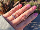 14k white gold diamond & blue sapphire stackable wedding band