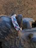 14k white gold diamond & ruby stackable wedding band