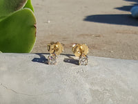 14k gold diamond studs earrings -  .25t tw