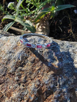 14k white gold diamond & ruby stackable wedding band