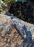 14k white gold diamond & ruby stackable wedding band