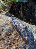 14k white gold diamond & ruby stackable wedding band