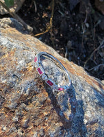 14k white gold diamond & ruby stackable wedding band