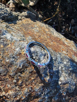 14k white gold diamond & ruby stackable wedding band