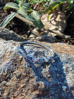 14k white gold diamond & blue sapphire stackable wedding band