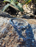 14k white gold diamond & blue sapphire stackable wedding band