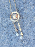 14k gold Victorian coral & pearl necklace pendant lavaliere
