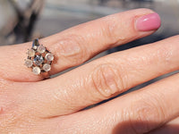 10k yellow gold Victorian moonstone & diamond ring