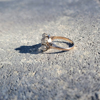 10k yellow gold Victorian moonstone & diamond ring