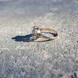 10k yellow gold Victorian moonstone & diamond ring