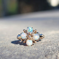 10k gold Victorian opal & diamond ring