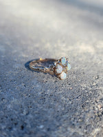 10k gold Victorian opal & diamond ring