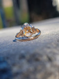 10k gold Victorian opal & diamond ring