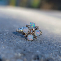 10k gold Victorian opal & diamond ring