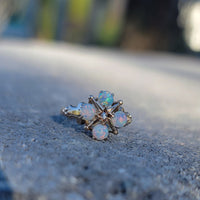 10k gold Victorian opal & diamond ring