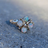 10k gold Victorian opal & diamond ring