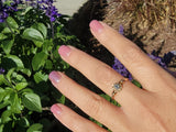 10k rose gold Victorian pearl & mine cut diamond flower halo estate ring