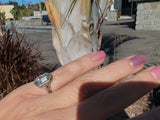 14k white gold c.1920's filigree Aquamarine ring