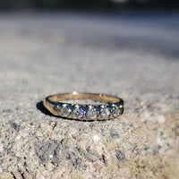 14k gold two tone 5 diamond estate band - apx .20ct tw