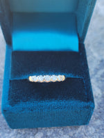 14k gold two tone 5 diamond estate band - apx .20ct tw