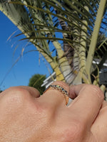 14k gold two tone 5 diamond estate band - apx .20ct tw