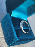 14k gold two tone 5 diamond estate band - apx .13ct tw