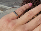 14k gold two tone 5 diamond estate band - apx .13ct tw