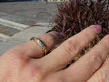 14k gold two tone 5 diamond estate band - apx .13ct tw