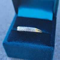 14k gold two tone diamond 2-row estate band - apx .07ct tw